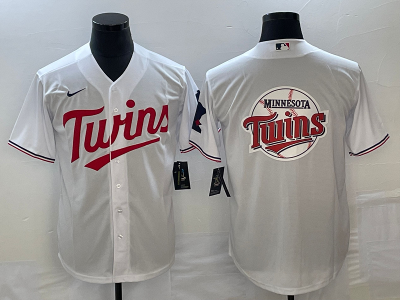 Men's Minnesota Twins White Team Big Logo Cool Base Stitched Jersey Men's Minnesota Twins White Team Big Logo Cool Base Stitched Jersey